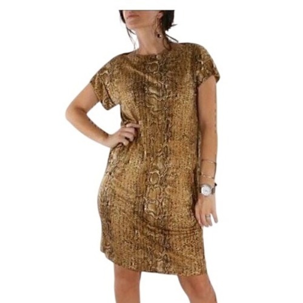Tory Burch Snake Print Silk Dress Women Size S
